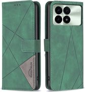 BINFEN Geometric Book Case - Geschikt voor Xiaomi Poco X6 Pro 5G Hoesje - Groen