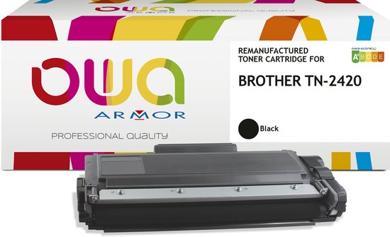 OWA toner BROTHER TN-2420 - Refurbished Brother toner met chip - Zwart - 3.000 Pagina's - TN2420, 2420