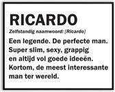 Ricardo betekenis Grappig Fotolijst met glas 40 x 50 cm - Cadeau - Man Vrouw - Kado - Grappige foto - Poster voor verjaardag - Canvas - Schilderij - incl ophangsysteem