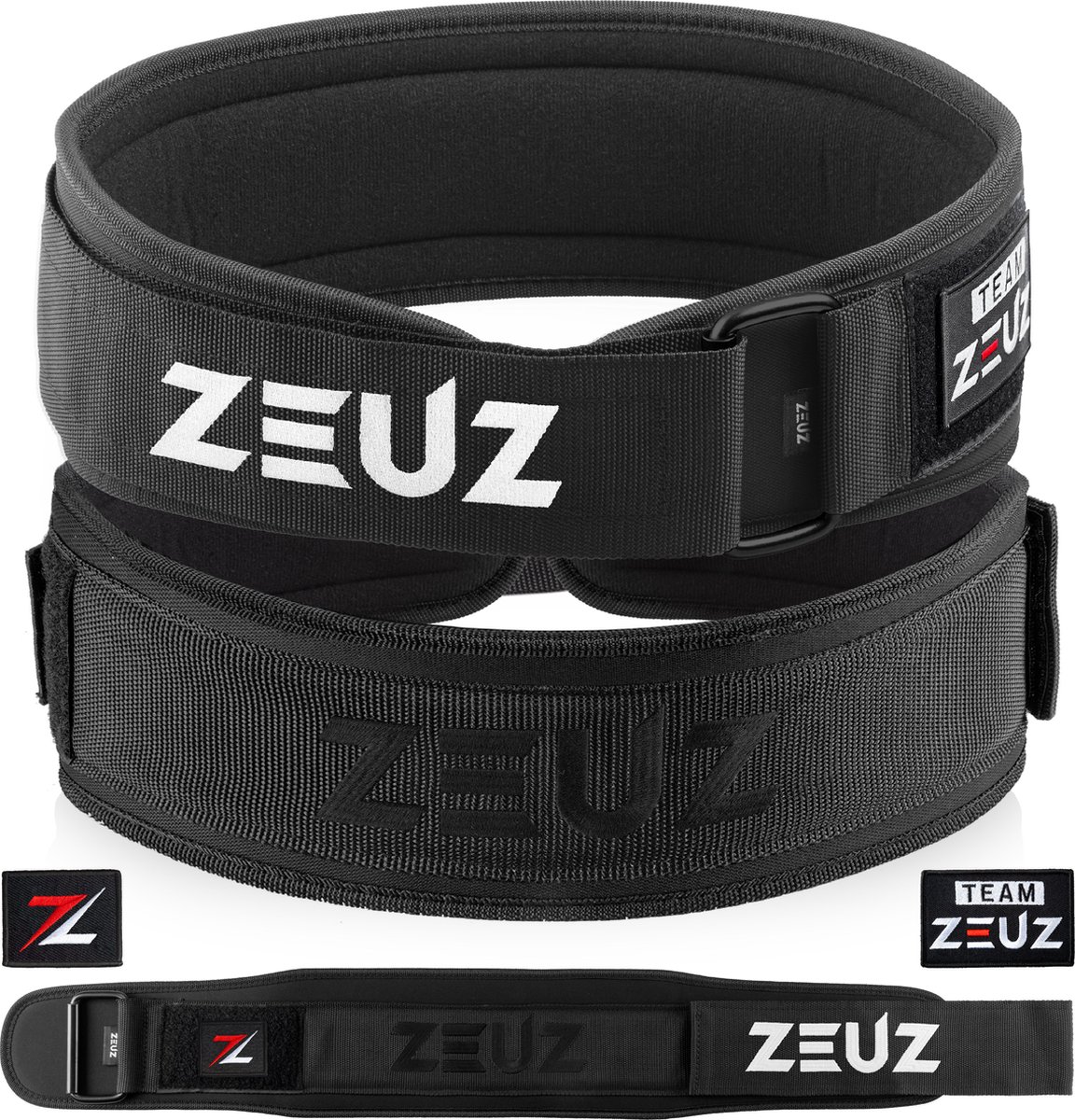 ZEUZ Gewichthefriem voor Fitness & CrossFit – Olympic Lifting belt - Gewichtheffen - Brace – Maat L - Zwart