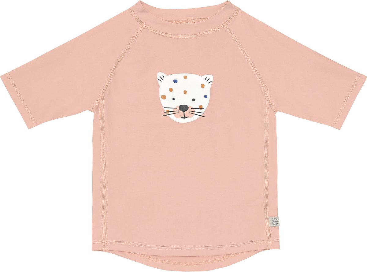 Lässig Splash & Fun Zwemshirt Rashguard Korte Mouw Leopard pink, 07 - 12 maanden