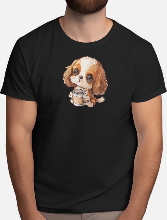 Cavalier King Charles Spaniel coffee - T Shirt - dogs - gift - cadeau - puppies - puppylove - doglover - doggy - honden - puppyliefde - mijnhond - hondenliefde - hondenwereld