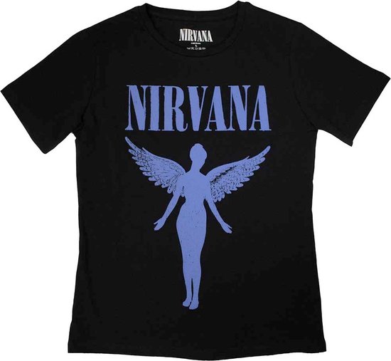 Nirvana - Angelic Blue Mono Dames T-shirt - Zwart