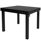 ib style Diplomat Tuintafel - Uitschuifbare tafel - Glasplaat - Zwart