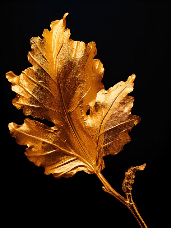 Golden Leaf Painting - Canvas - Realistic 4K Photo Art Canvas - formaat - 60x90cm