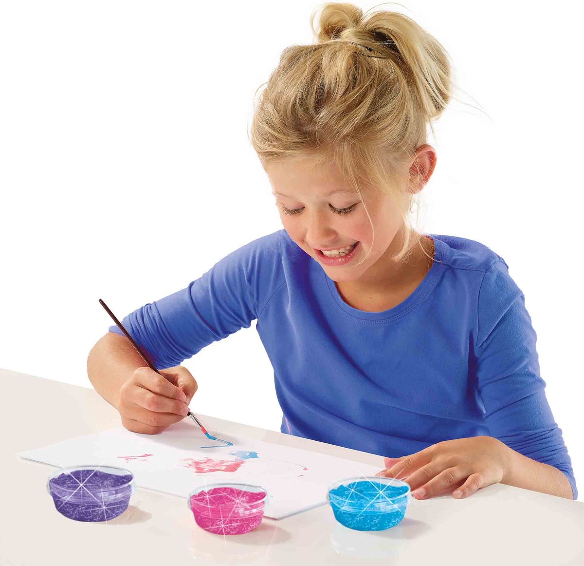 SES Creative Plakkaatverf - Glitter 6 Kleuren - Vanaf 3 Jaar - 6 x 45 ml - Knutselen - Glutenvrij - Schoencadeautjes Sinterklaas — afbeelding 4