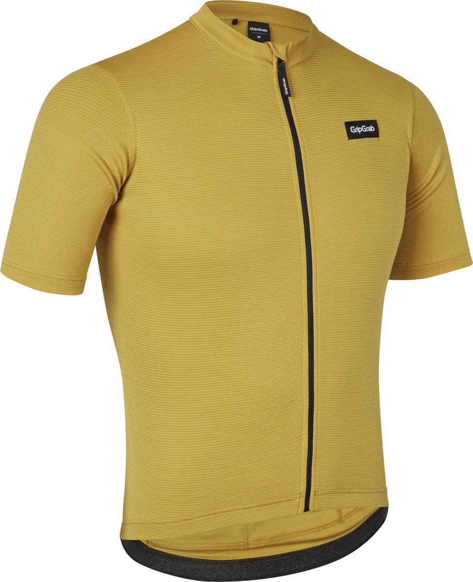 GripGrab - EXPLR Merinotech Fietsshirt Korte Mouwen Zomer Wielrenshirt Cycling Jersey met Merinowol - Mosterd Geel - Heren - Maat M