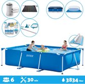 Intex Voordeelverpakking - Rechthoekig Frame Zwembad - 300 x 200 x 75 cm - Blauw - Inclusief Accessoires - Voor een heel seizoen