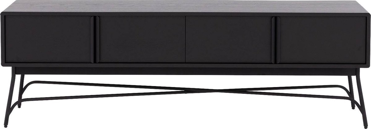 Goossens Tv Meubel Discover, 4 Deuren 45 Cm Diep - Hout Zwart