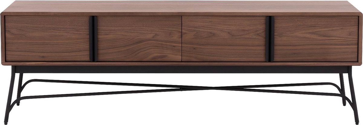 Goossens Tv Meubel Discover, 4 Deuren 45 Cm Diep - Hout Noten
