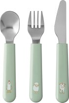 Couverts enfant Mepal Mio - 3 pièces, fourchette, couteau et cuillère - Acier inoxydable - Vaisselle pour enfants - Little Farm