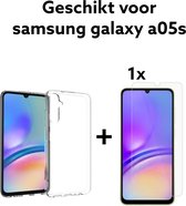 samsung galaxy a05s transparant backcover + 1x screenprotector | samsung galaxy a05s doorzichtig achterkant + 1x tempered glas protectie