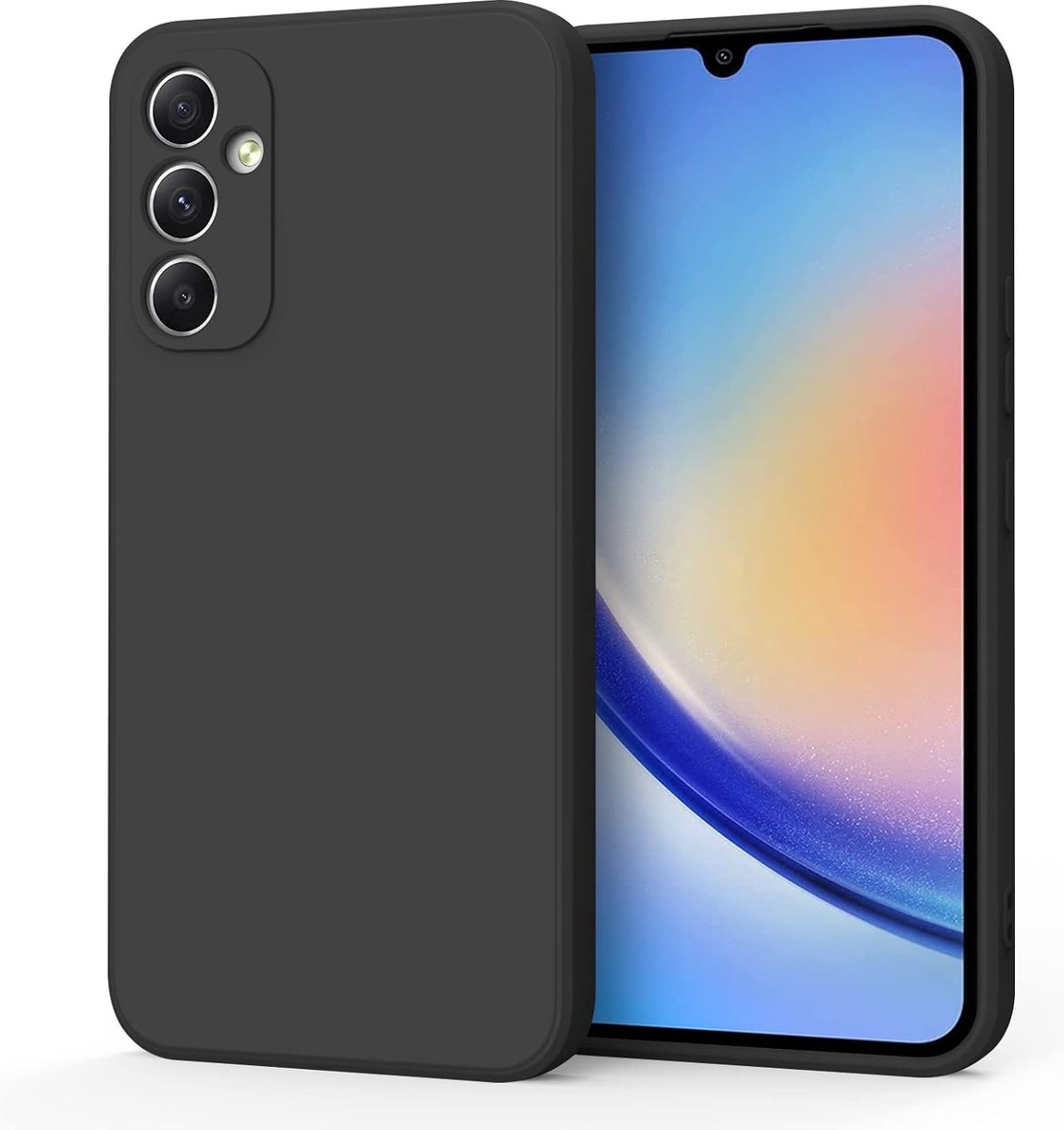 Flexibele achterkant Silicone hoesje Zwart Geschikt voor: Samsung Galaxy A35
