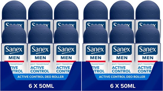 Sanex Men Deo Roller - Active Control - Voordeelverpakking 12 x 50 ml