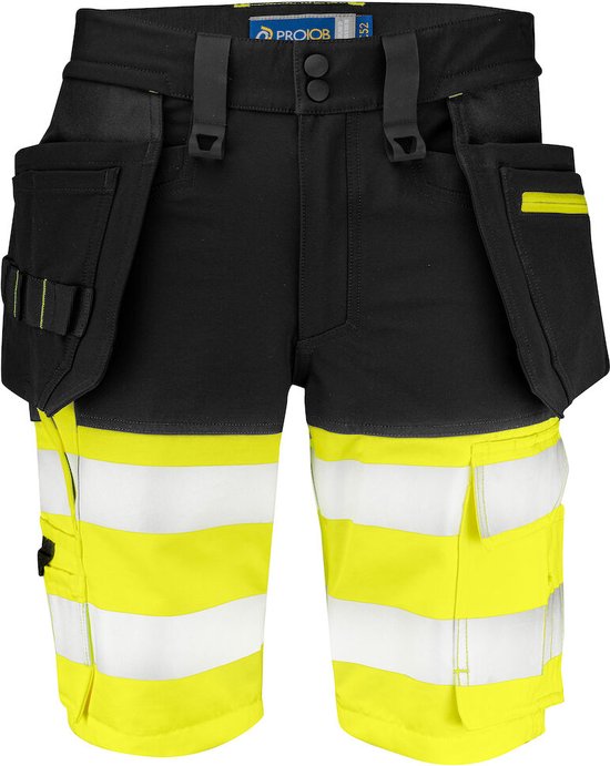 ProJob 6580 SHORT STRETCH SIGNALISATION ET ISO 20471 CLASSE 1 646580 - Geel/Zwart - C54