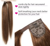Vivendi Ponytail Clip In Hairextensions |Human Hair Echt Haar |Wrap Around Hairextensions | 22" / 55cm | Kleur # 6 Donkerblond | 70gram