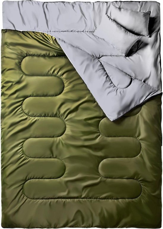 Slaapzak, outdoor, zomer, dubbele slaapzak, 220 x 150 cm, volwassenen
