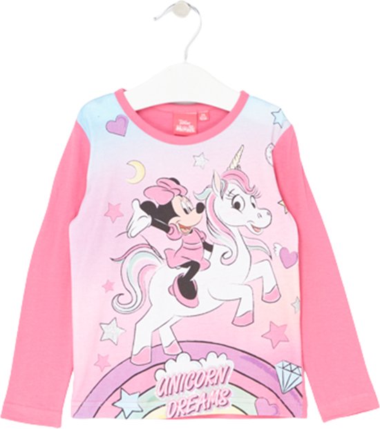 Disney Minnie Mouse Shirt - Lange Mouw - Eenhoorn - Roze - Maat 92
