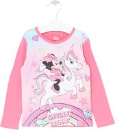 Disney Minnie Mouse Shirt - Lange Mouw - Eenhoorn - Roze - Maat 98