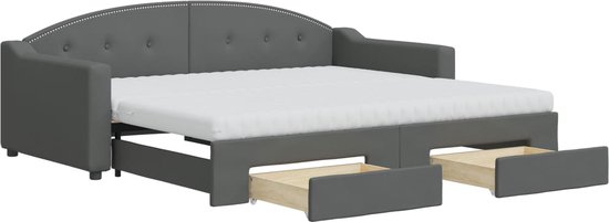 Slaapbank met matras 90x200 cm stof crèmekleurig kopen