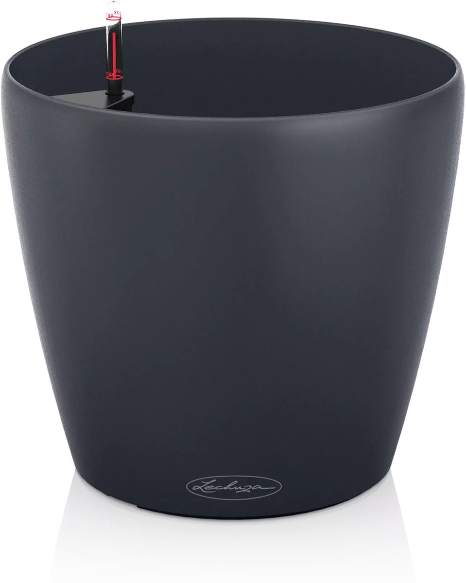 LECHUZA CLASSICO Color 28 - Plantenbak - met bewateringssysteem - ALL-IN-ONE set met LECHUZA-PON - leisteengrijs