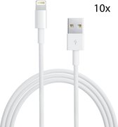 10 stuks Mossmedia Lightning Kabels voor Apple iPhone en iPad naar USB Kabel (1 Meter)