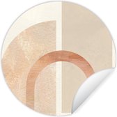 WallCircle - Muurstickers - Behangcirkel - Roze - Beige - Abstract - 50x50 cm - Muurcirkel - Zelfklevend - Ronde Behangsticker
