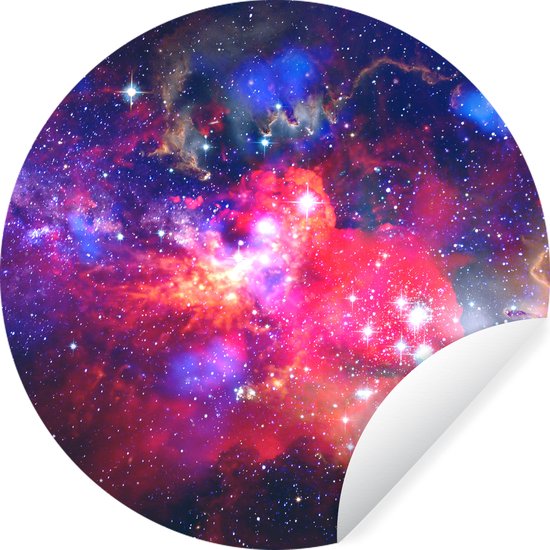 Cercle mural - Stickers muraux - Cercle de papier peint - Espace - Étoiles - Kosmos - 50 x 50 cm - Cercle mural - Autocollant - Sticker mural rond