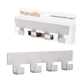 Marcellis - Industriële handdoekhaak - handdoekhouder - ophanghaak - 4 haken - roestvrij staal - incl. bevestigingsmateriaal
