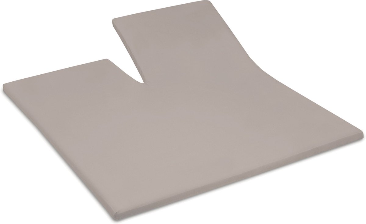 Cinderella Sundays - Topper Hoeslaken met split - 200x220 cm - Tot 15 cm matrashoogte - 100% Katoen-Satijn - Taupe