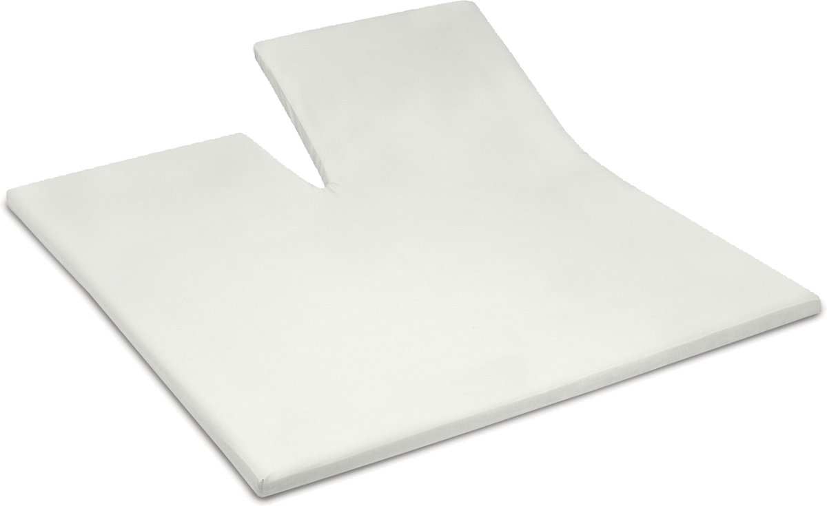 Cinderella - Sundays - Topper Hoeslaken met split - 200x200 cm - Tot 15 cm matrashoogte - 100% Katoen-Satijn - Ivoor