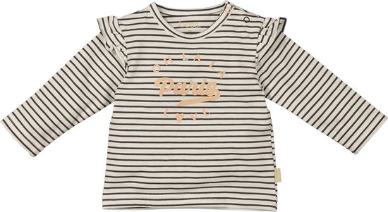 B.E.S.S. - Shirt longsleeve Striped Ruffles