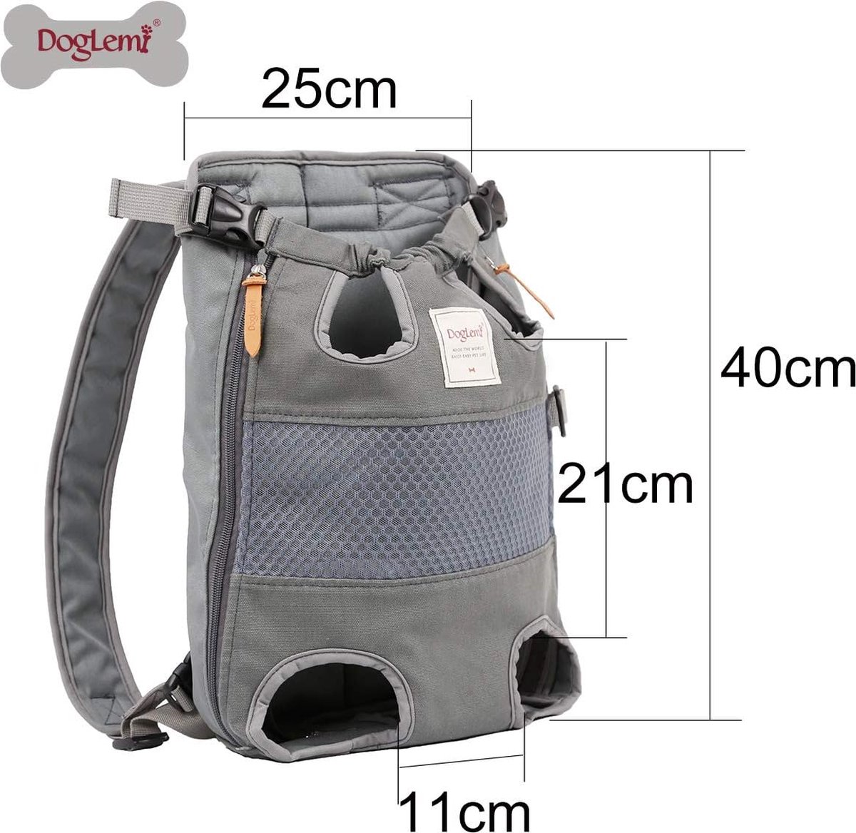 Pet Carrier Rugzak voor Kleine Middelgrote Honden Katten,Verstelbare Pet Front Rugzak Reistas, Benen Uit