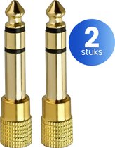 Garpex® Set van 2 - Jack Adapterset - Audio Adapter 6.3mm naar 3.5mm Jack - Geschikt voor Piano of Gitaar Versterker - Compatibel met Koptelefoon, Microfoon, Speakers