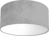 Plafondlamp velours licht grijs - Kinderkamerdecoratie- Lamp voor aan het plafond - Diameter 35cm x 15cm hoog | E27 fitting maximaal 40 watt | Excl. Lichtbron