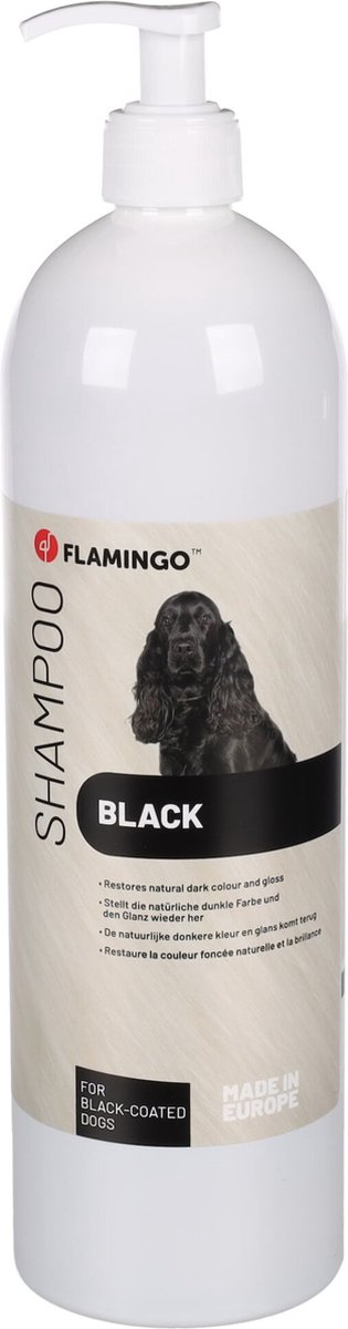 Hondenshampoo Zwarte Vacht – 1L – kleurherstellend & hydraterend – Flamingo vachtverzorging