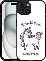 Cazy Hardcase Hoesje geschikt voor iPhone15 Born to be a Unicorn