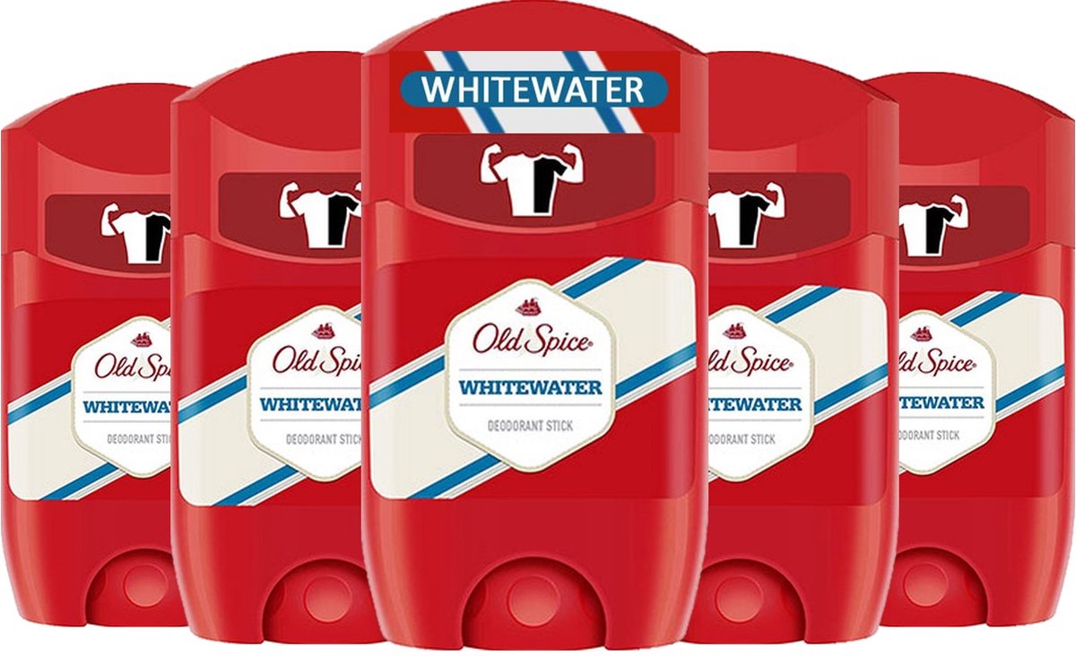 Goedkoopste Old Spice Whitewater Deo Stick - 5 x 50 ml