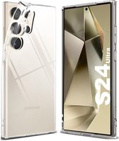 Flexibele achterkant Silicone hoesje Transparant Geschikt voor: Samsung Galaxy S24 Ultra