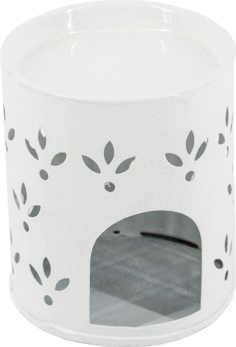 HomeBound by KY | Geurbrander round flower white | geurbrander amberblokje bloem wit