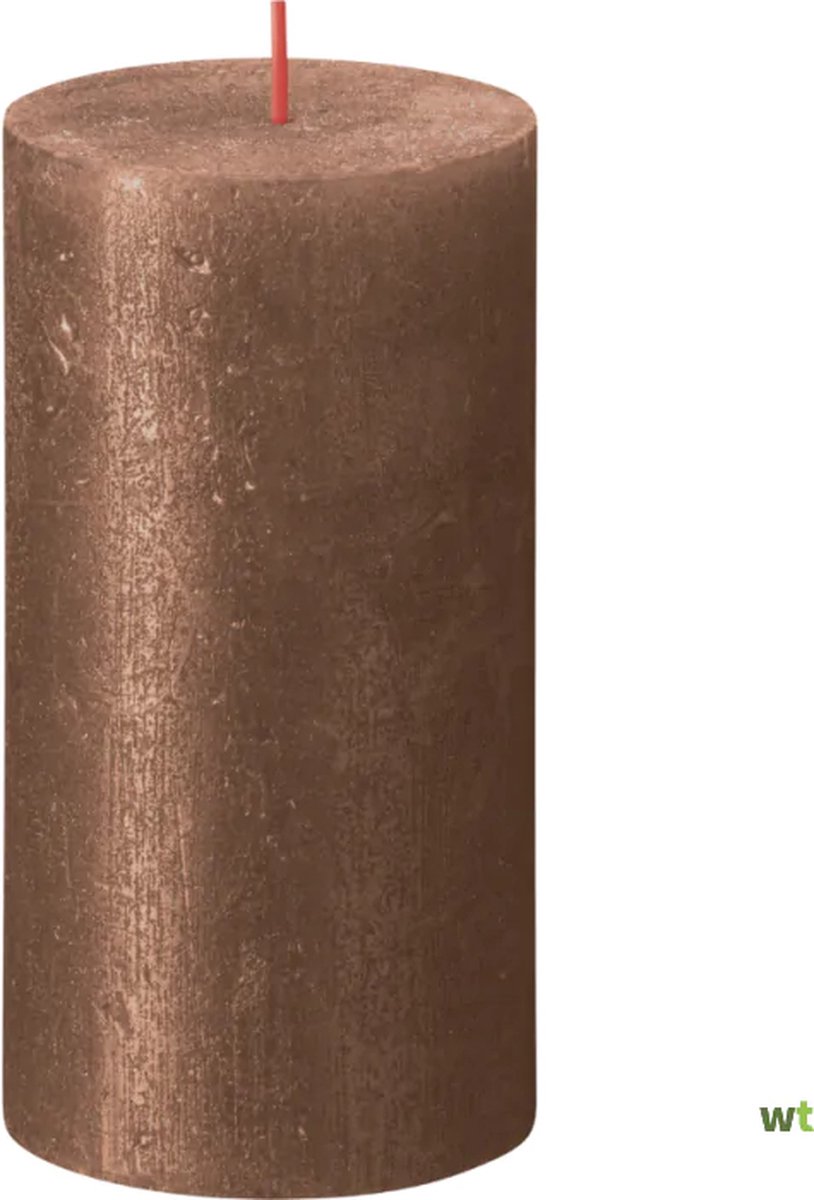 Bolsius x4 Bolsius kaars stompkaars Shimmer 130/68 Copper bruin