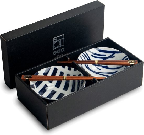 Edo Japan - Eetset met eetstokjes - 4delig - giftbox | bol