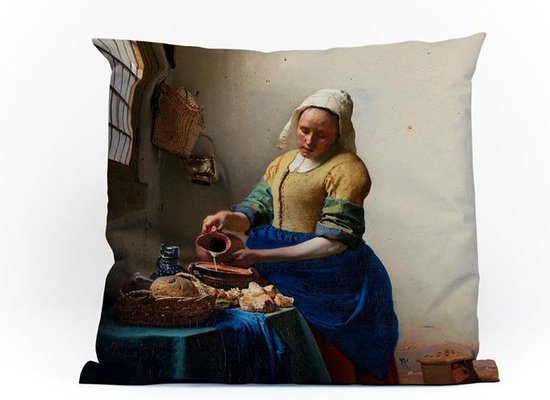 gezond verstand doe alstublieft niet mixer Rijksmuseum | Melkmeisje | Johannes Vermeer | Kussen | 45x45 cm | bol.com