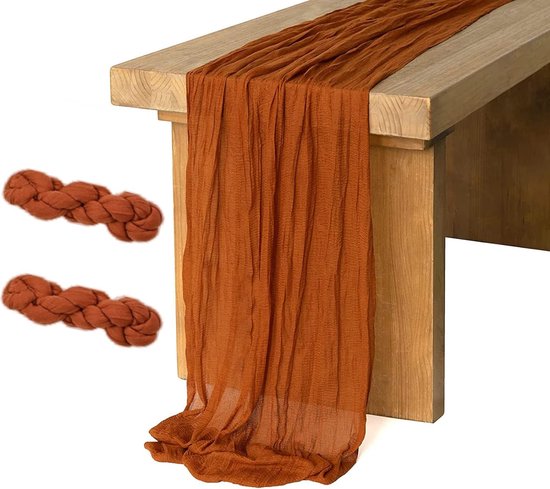 Artoid Mode Boho rood gaas bruiloft kaasdoek 80x400 cm tafelloper seizoensgebonden stof keuken eetkamer vakantie tafel decor voor thuisfeest binnen