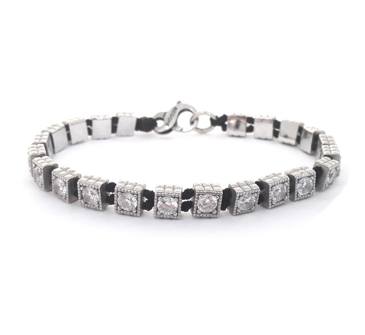 Spadarella Gioielli - SPBR523 - Armband - Tennisarmband - 925 Zilver - 6 mm - Zirkonia transparant - Black 4000 - 19 Cm