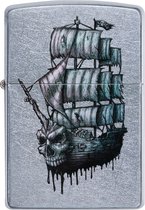 Pirate ship skull tattoo Zippo aansteker