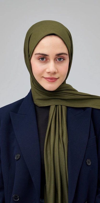 Hijab Jersey - Khaki - Sjaal - Hoofddoek - Turban - Jersey Scarf - Sjawl - Dames hoofddoek - Islam - Hoofddeksel