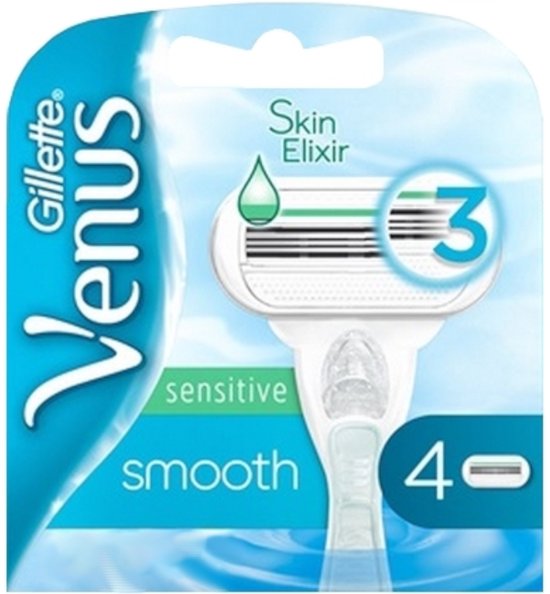 Gillette - Venus Smooth - Sensitive - Skin Elixir - Zachte scheerbeurt - 4 Navulscheermesjes