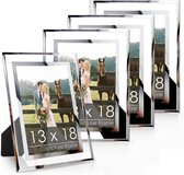 Set van 4 glazen fotolijsten voor foto's 13 x 18 cm glazen fotolijst bruiloftsfamilie