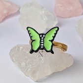 Luminora Butterfly Ring Groen - Fidget Ring Vlinder Groen - Anxiety Ring - Stress Ring - Anti Stress Ring - Spinner Ring - Spinning Ring - Draai Ring - Wellness Sieraden